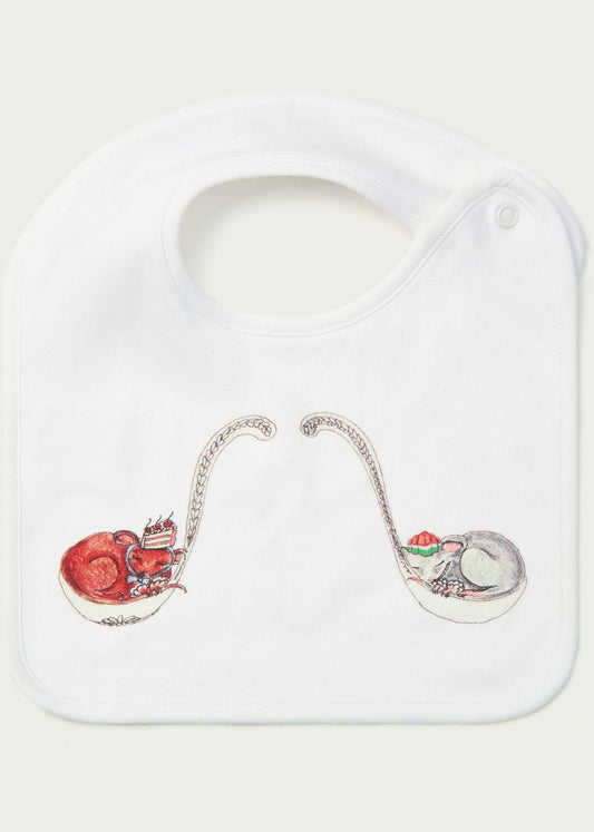 Mice In Spoons Baby Interlock Bib