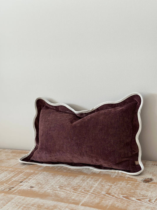 Chloe Plum Scalloped Edge Cushion Cover 50x30