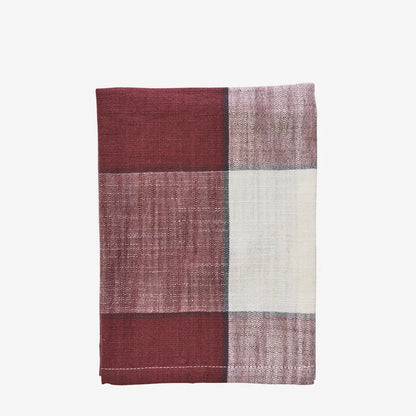 Checked Kitchen Towel - Syrah & Off White