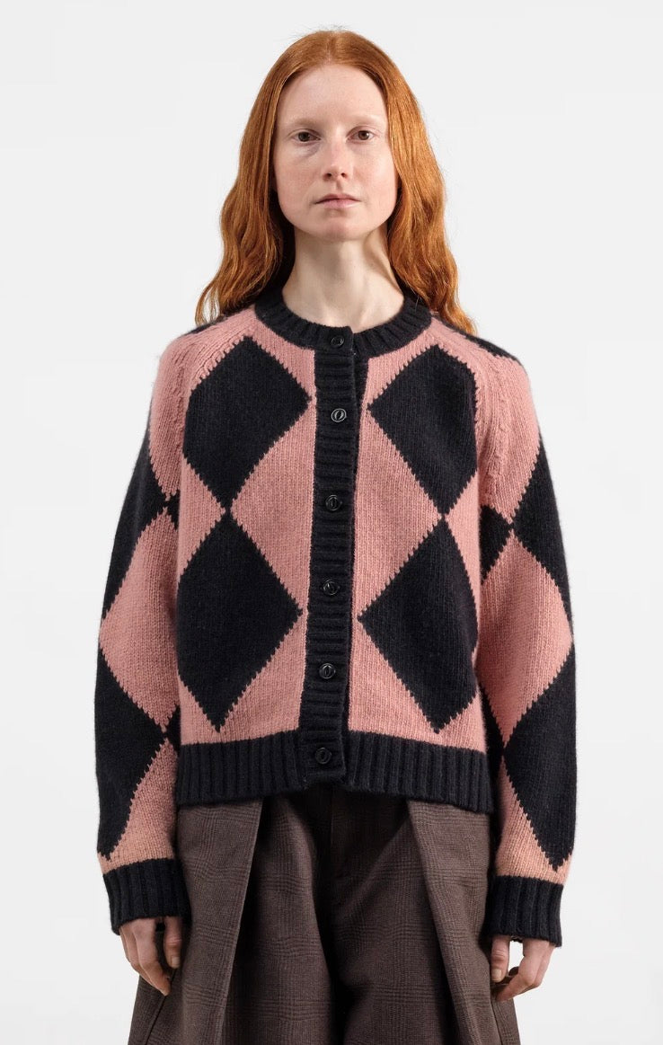 Atomic Cardigan Pink & Black