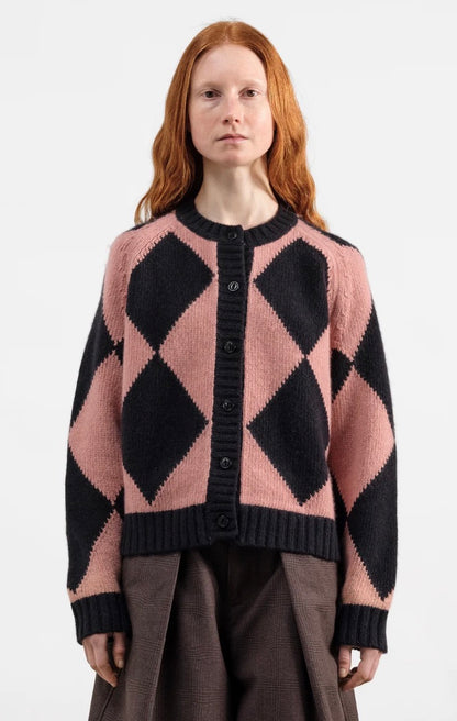 Atomic Cardigan Pink & Black