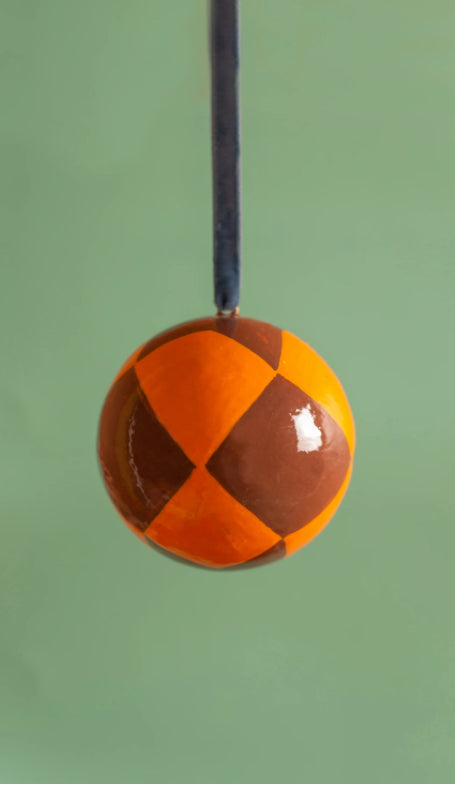 Russet & Caramel Harlequin Bauble