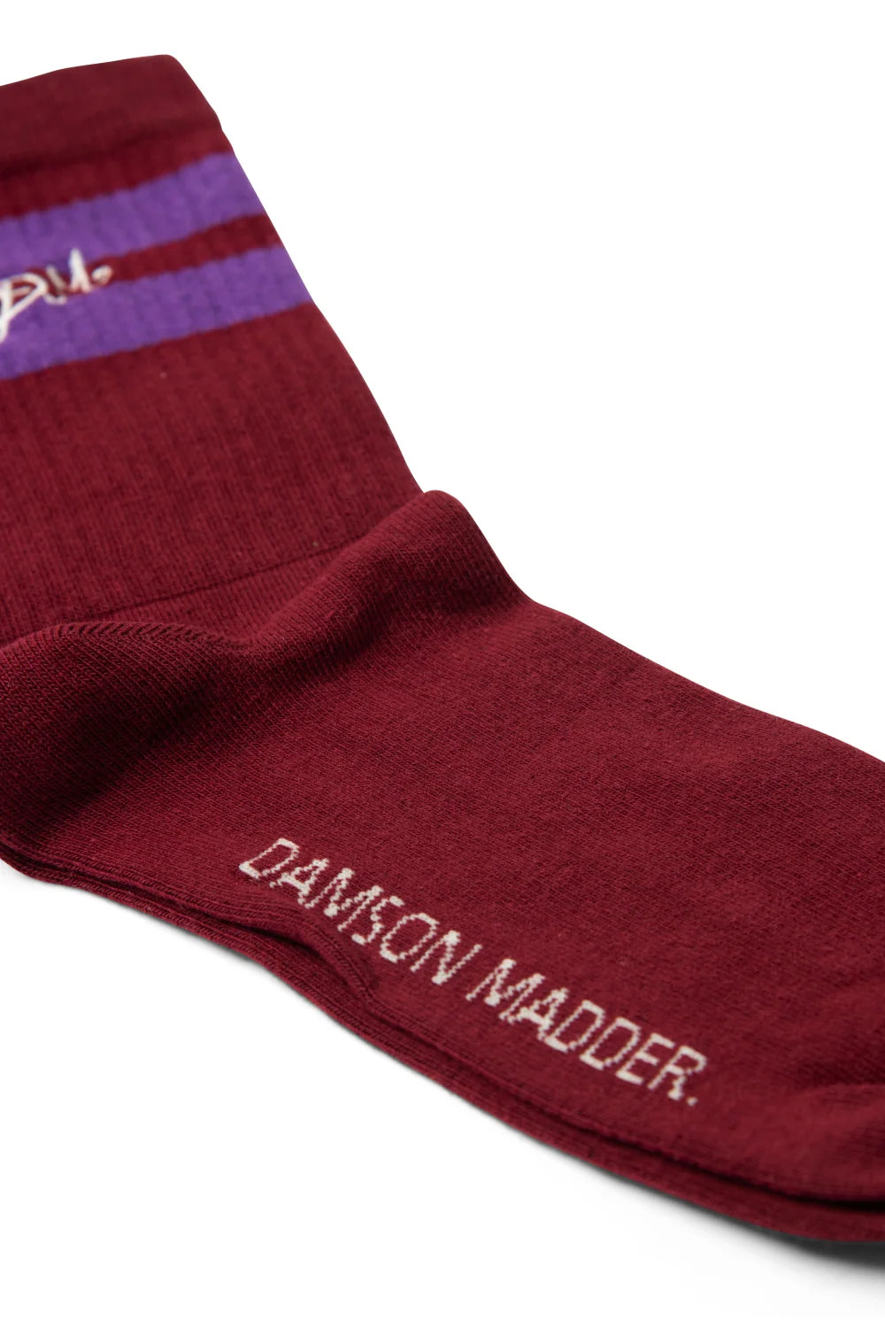 Sporty Calf Socks - Plum / Burgundy Stripe