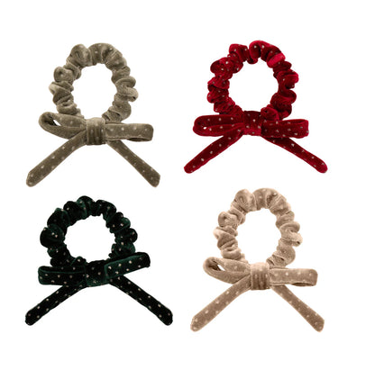Christmas Velvet Bow Scrunchies