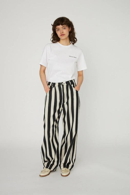 Striped Baggy Low-Waist Pants