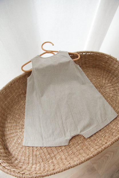 Green/Stripe Cotton Button Front Playsuit: 12-18m