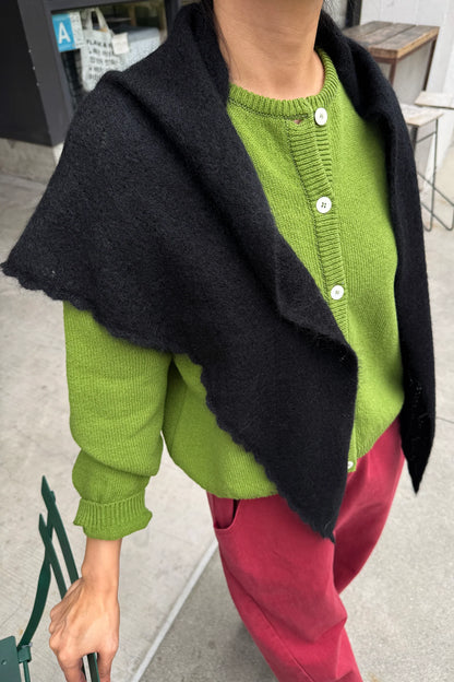 Mohair Pointelle Shawl - Onyx