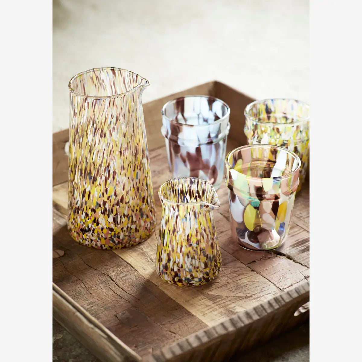 Coloured Drinking Glass - Browns