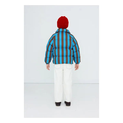 Blue Cocoa Stripes Puffer