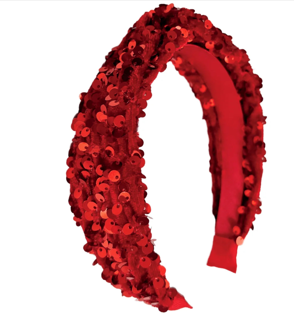 Red Sequin Velvet Headband