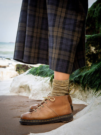 Fine Merino Wool Socks | Dark Yellow Marl: UK 8-11