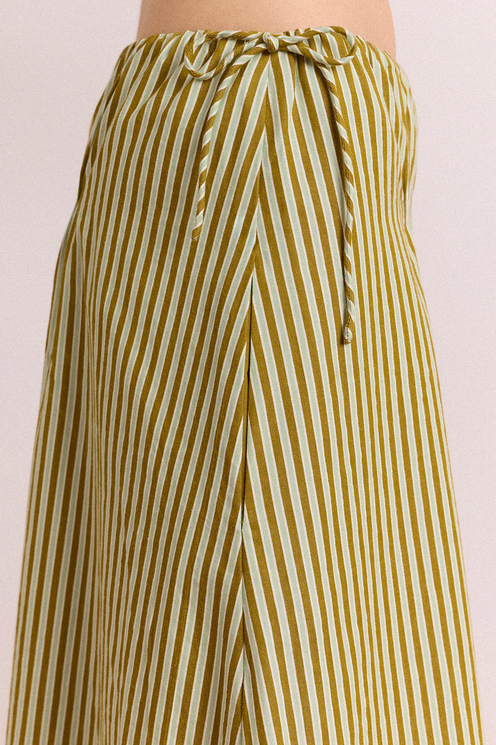 Caspia Volume Midi Dress - Basil Stripe