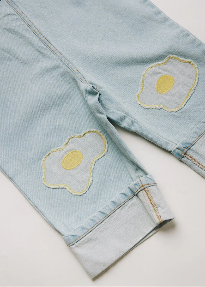 Blythe Egg Patch Denim Dungarees