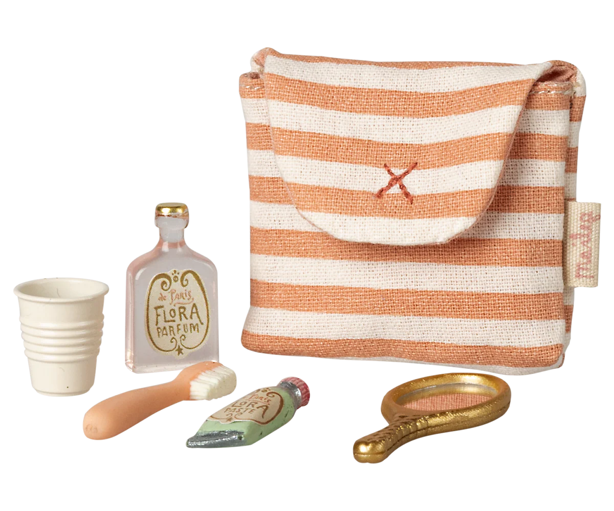 Toiletry Bag Toothbrush Set Red Stripe