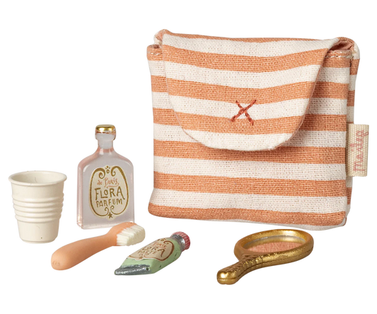 Toiletry Bag Toothbrush Set Red Stripe