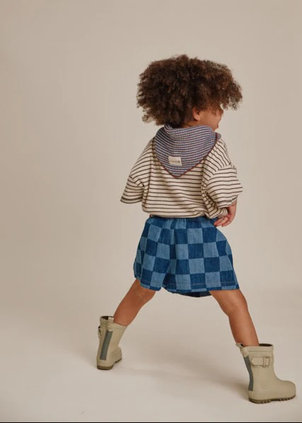 Frankie Checkerboard Denim Shorts