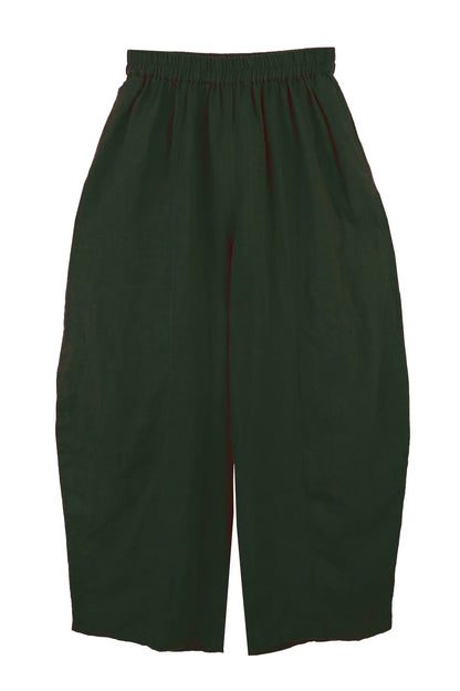 Basic Linen Trousers - Dark Forest