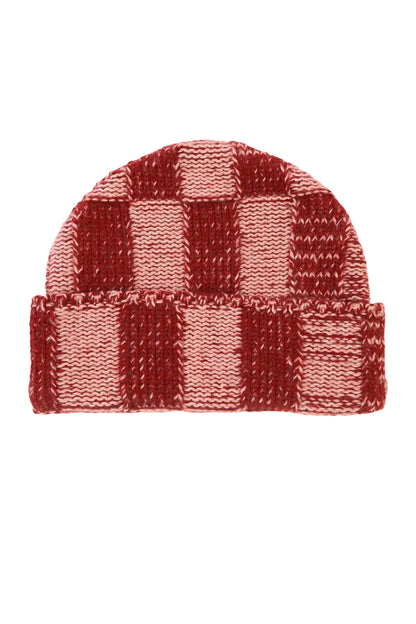 Check Beanie - Brick