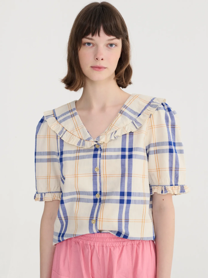 Fun Tartan Collar Shirt