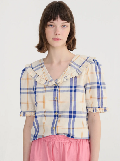 Fun Tartan Collar Shirt