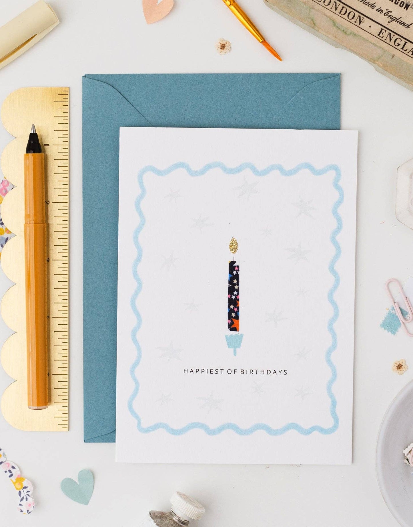 Birthday Candle Card - Liberty Adelajda’s Wish Fabric