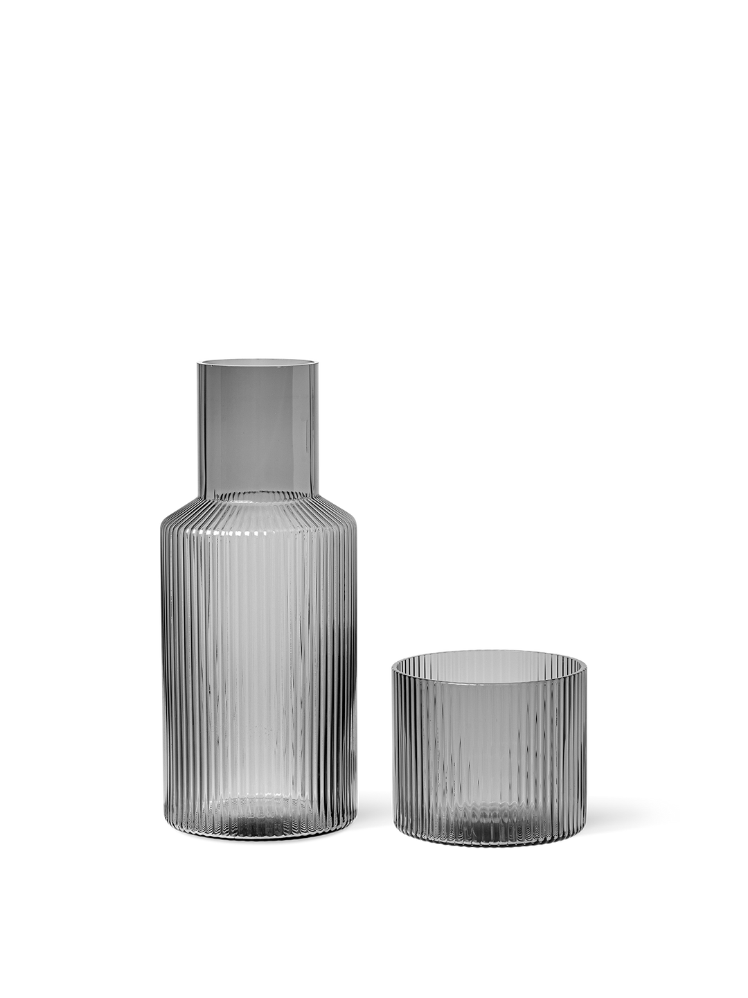 Ripple Carafe Set- Smoked Grey