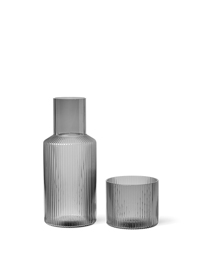 Ripple Carafe Set- Smoked Grey