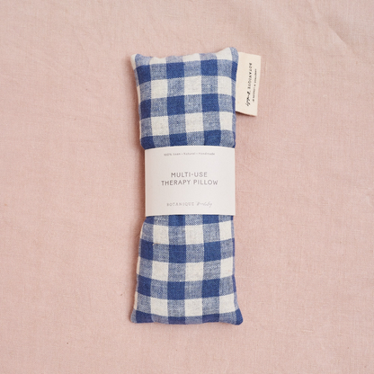 Multi-Use Small Lavender Therapy Pillow - Blue Gingham Linen