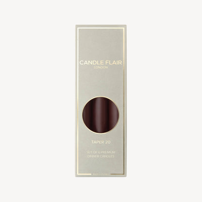 Box of 6 Candles - Taper 20 - Espresso Brown