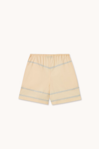 Embroidered Off Light Cream Shorts