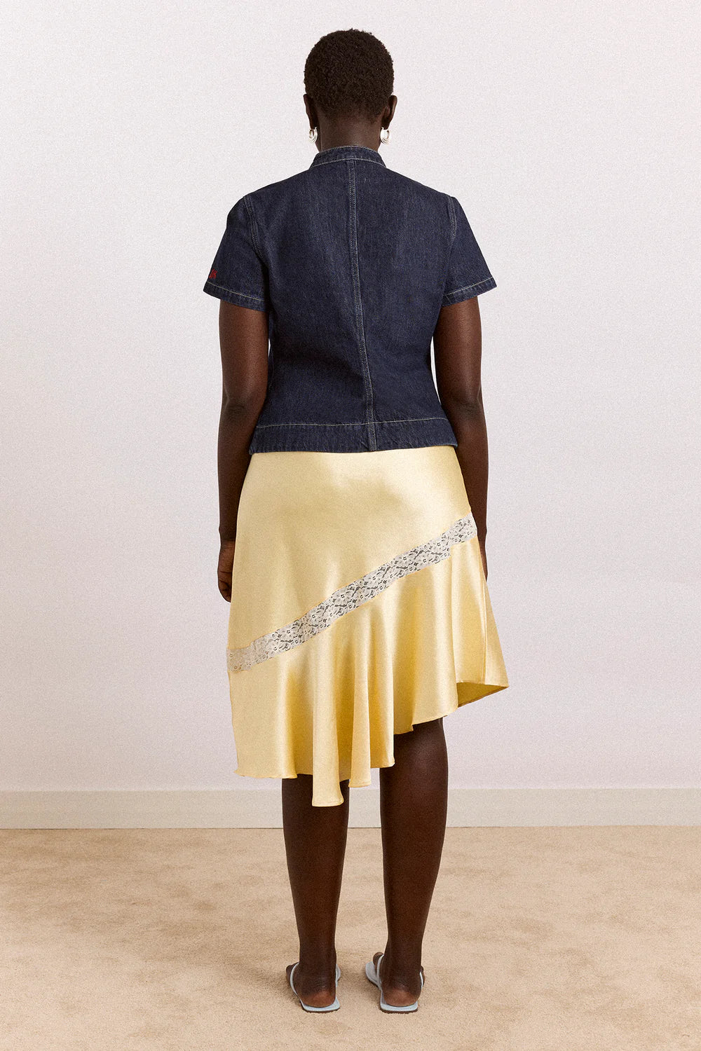 Nelly Button Trim Top - Indigo