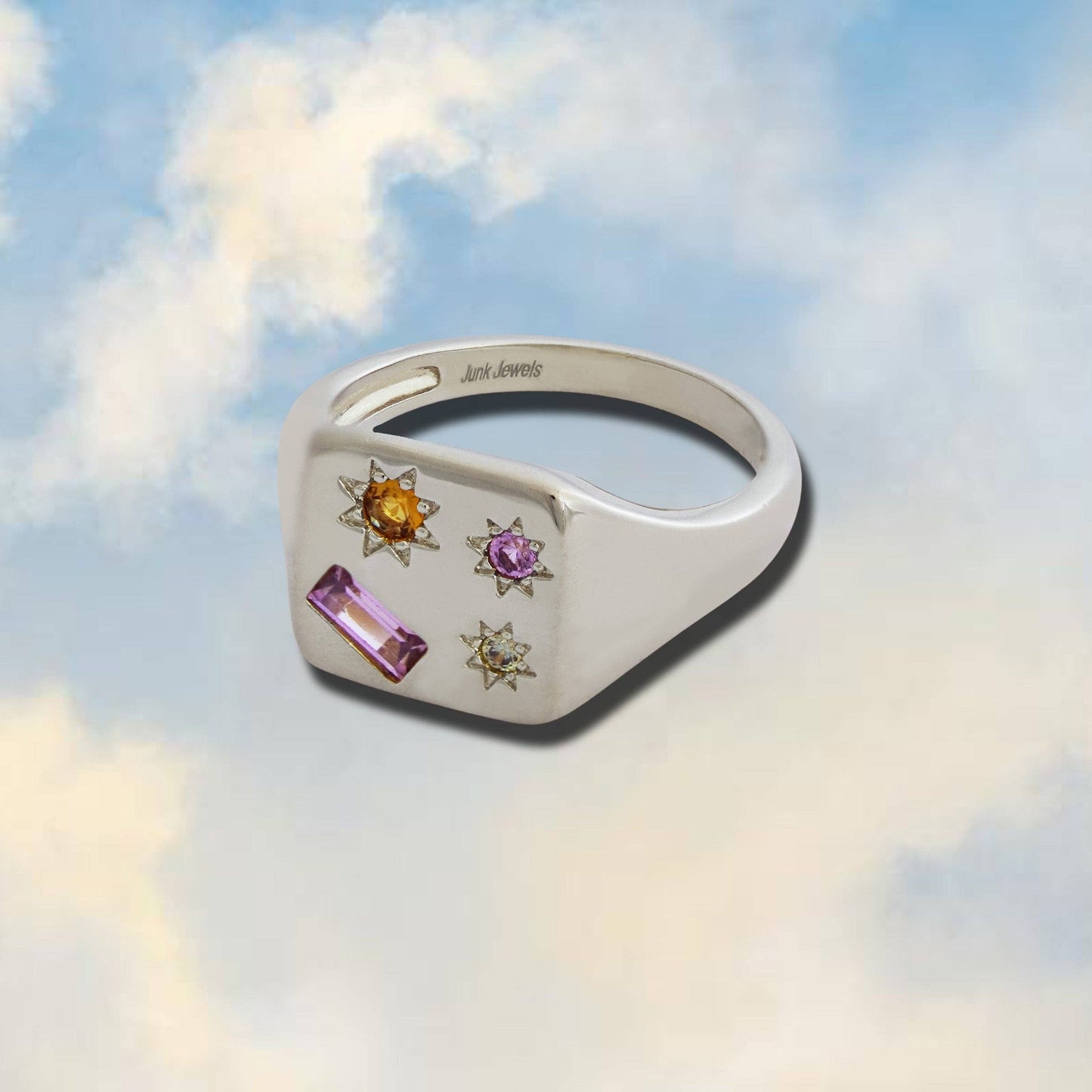 Kaleidoscope Disco Signet Ring: Gold / Medium