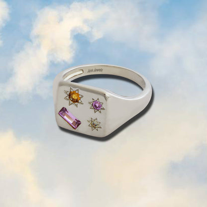 Kaleidoscope Disco Signet Ring: Gold / Medium