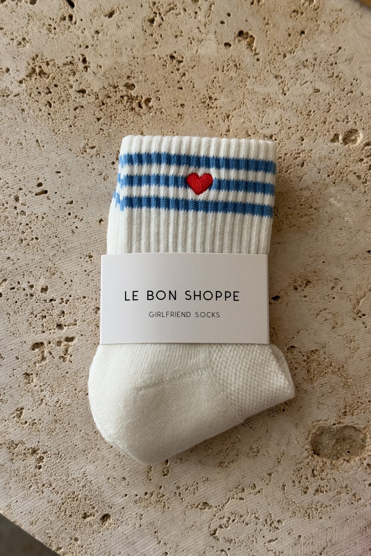 Girlfriend Socks - Embroidered Heart Ivory