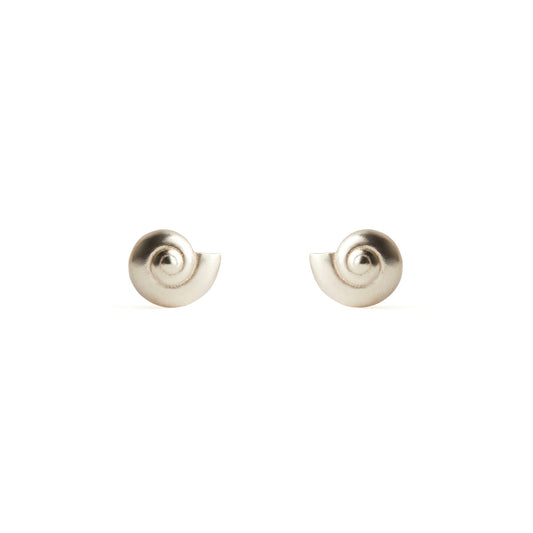 Inanna Spiral Stud Earrings - Silver