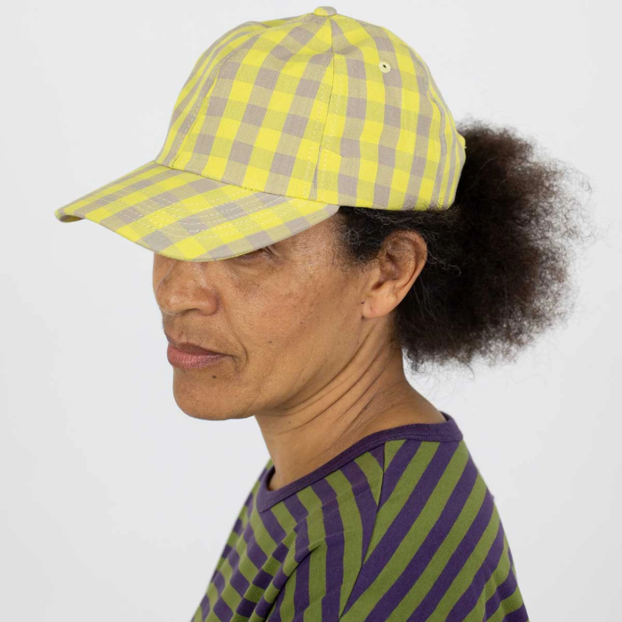Ruta Cap - Yellow & Beige Check