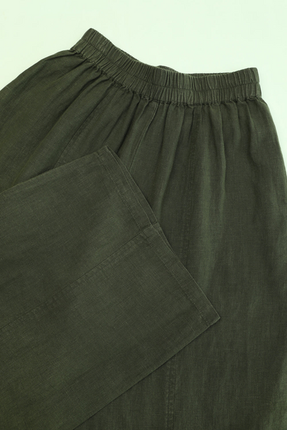 Basic Linen Trousers - Hunter Green