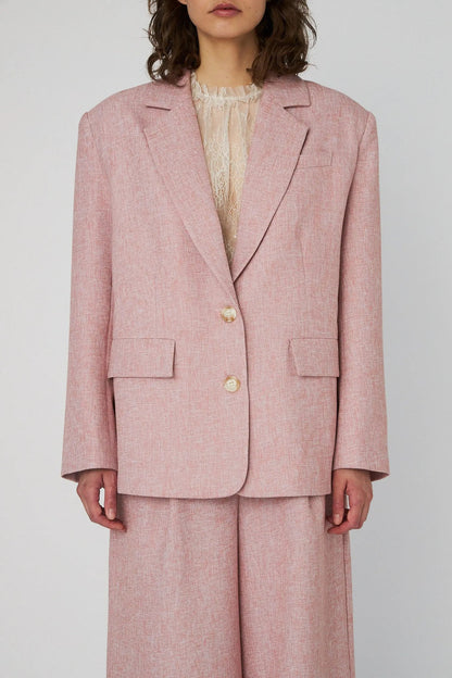 Salt and Pepper Oversize Blazer - Pink Powder
