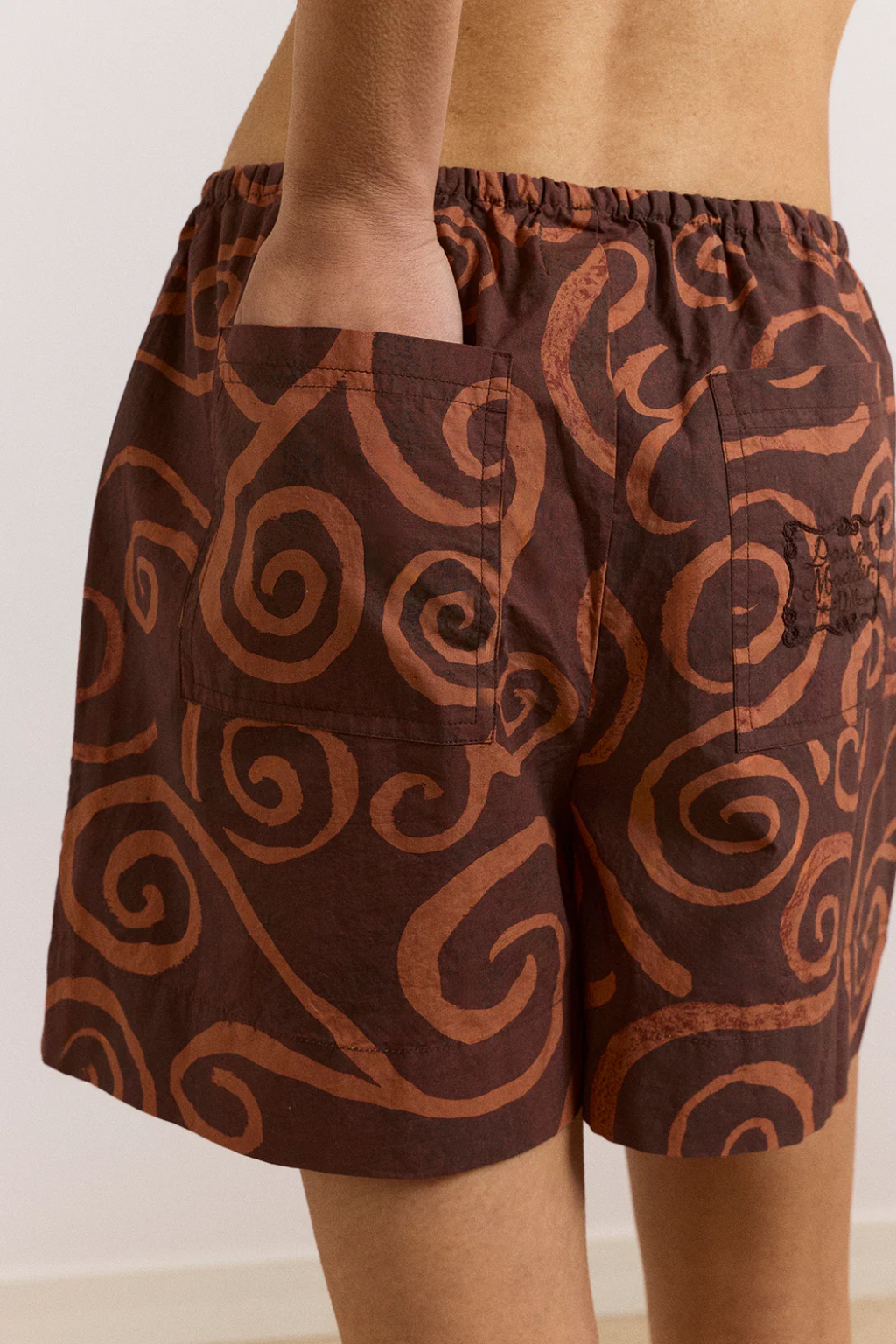 Afina Pull On Shorts - Swirl Print
