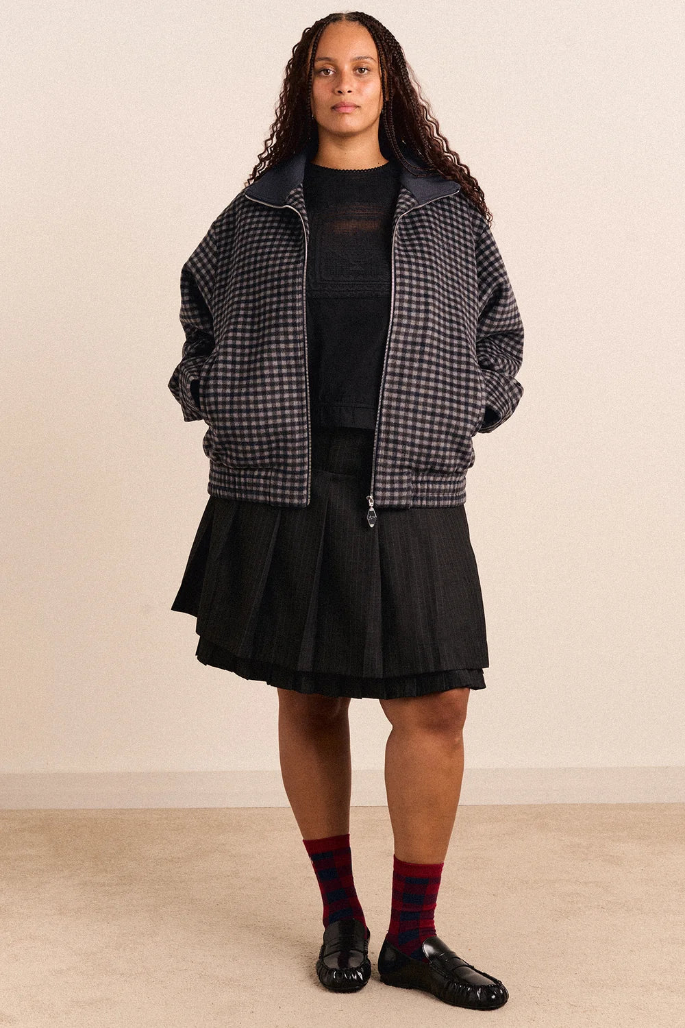 Pixie Wool Bomber - Willow Gingham