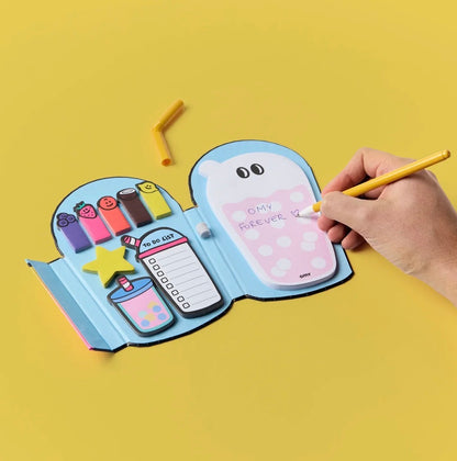 Sticky Notes & Pen Set: Bubble Tea
