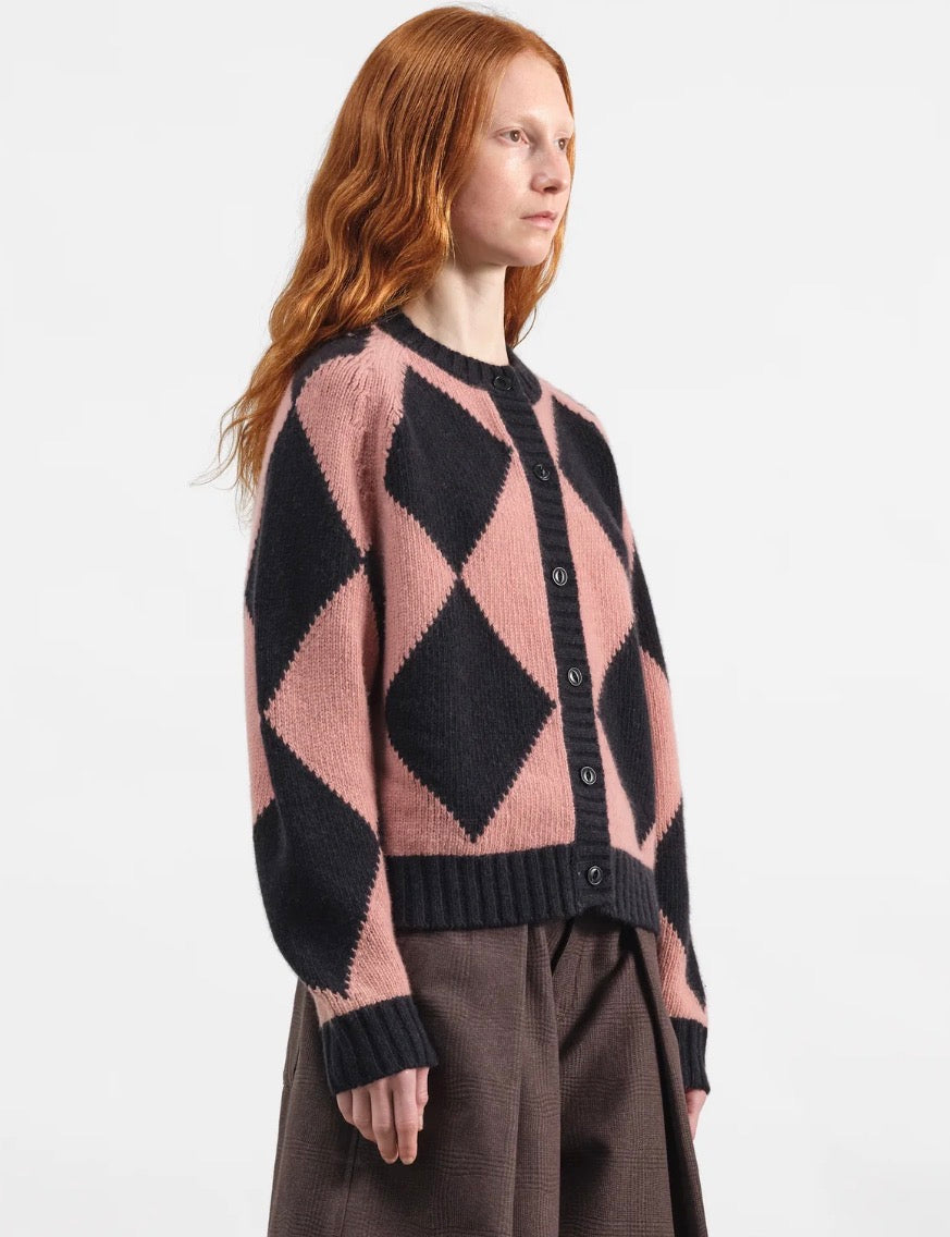 Atomic Cardigan Pink & Black