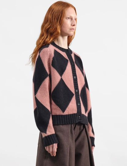 Atomic Cardigan Pink & Black