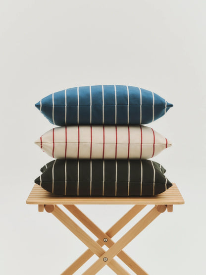 Outdoor Market Cushion 45x35 - Beige With Red Stripes