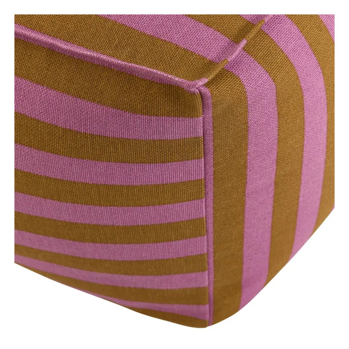 Ottoman Beanbag Pink Curry Stripes