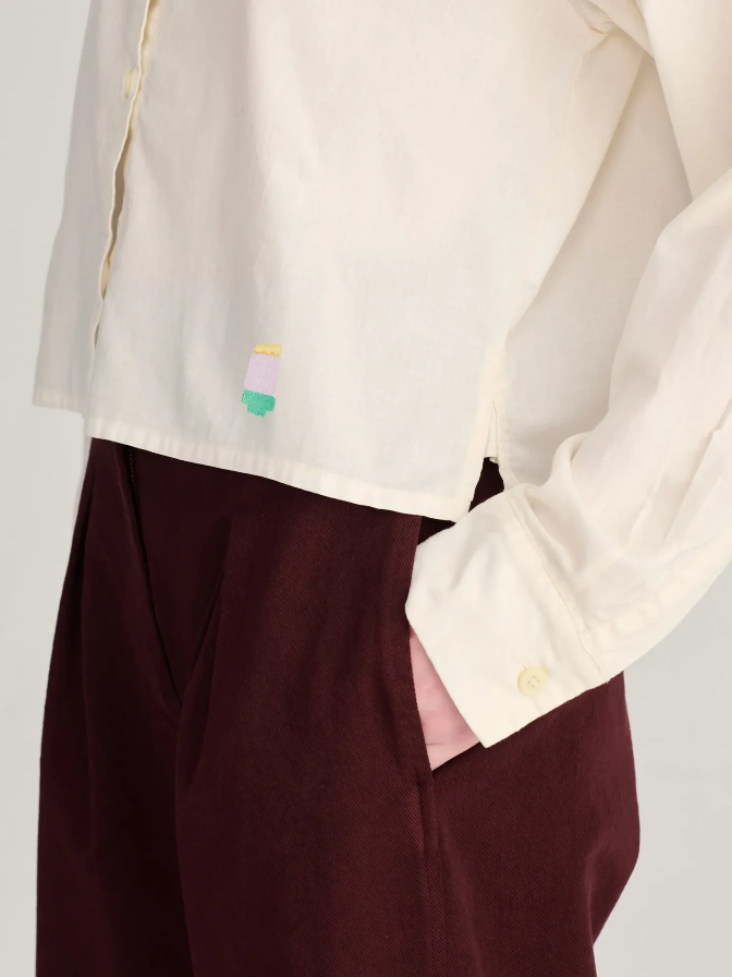 Lace Collar Poplin Shirt