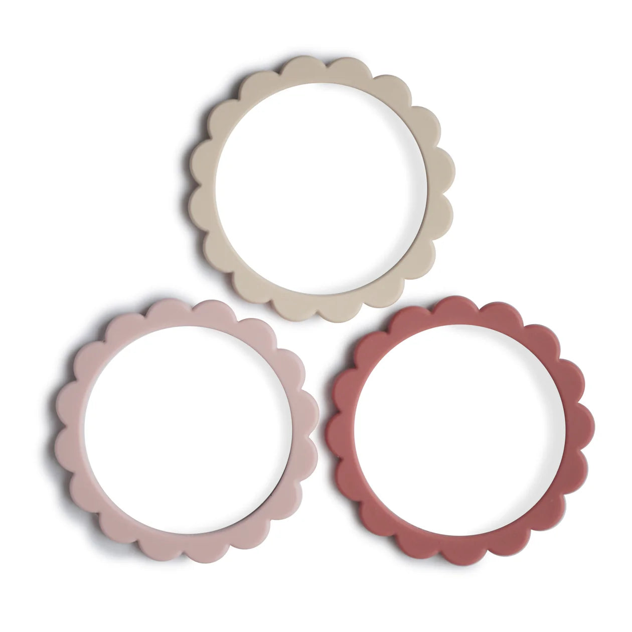 Mushie 3PK Bracelet Teether Set - Blush, Rose, Shifting Sand