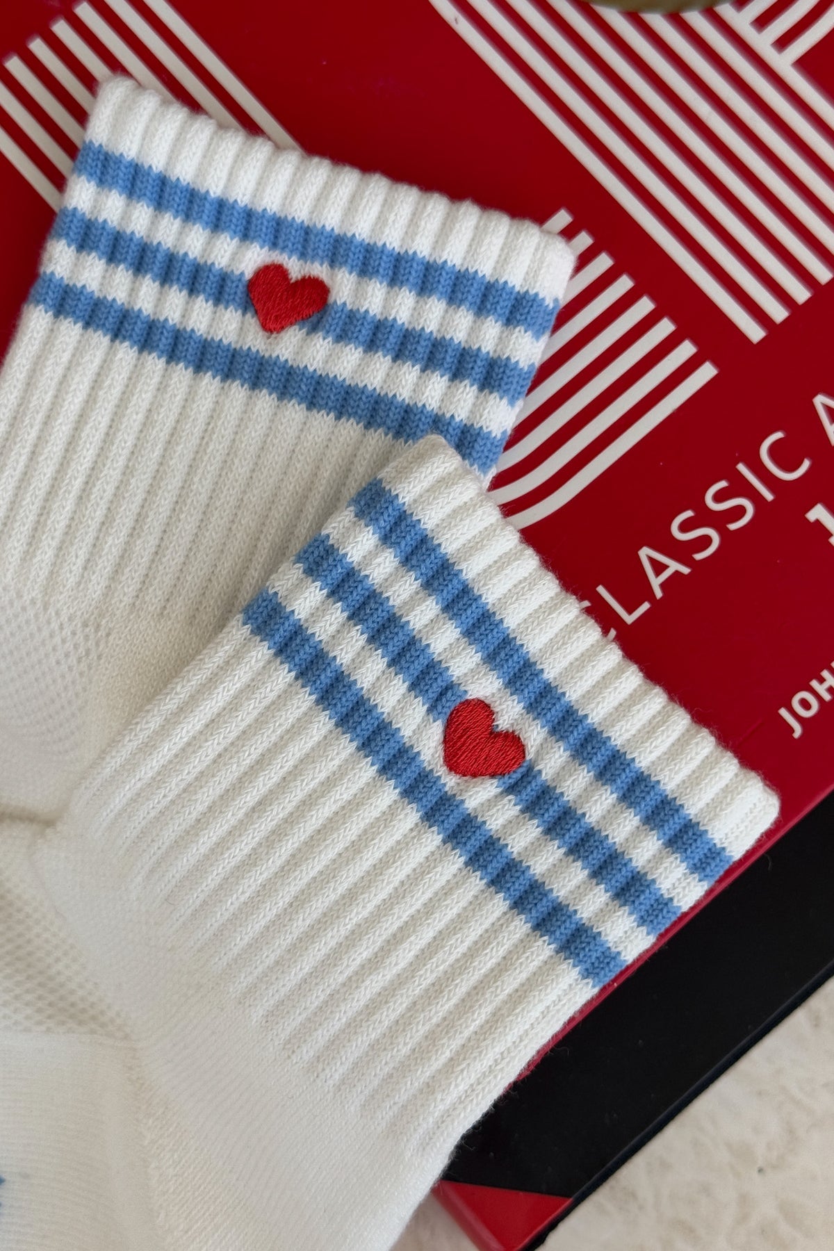 Girlfriend Socks - Embroidered Heart Ivory