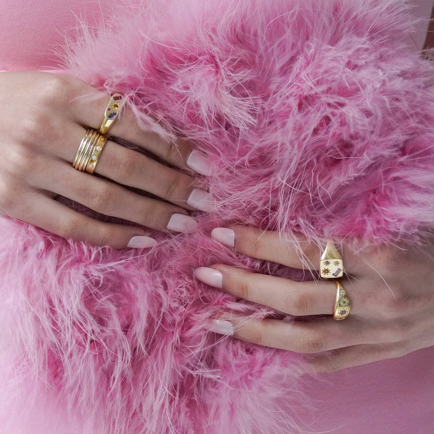 Kaleidoscope Disco Signet Ring: Gold / Medium