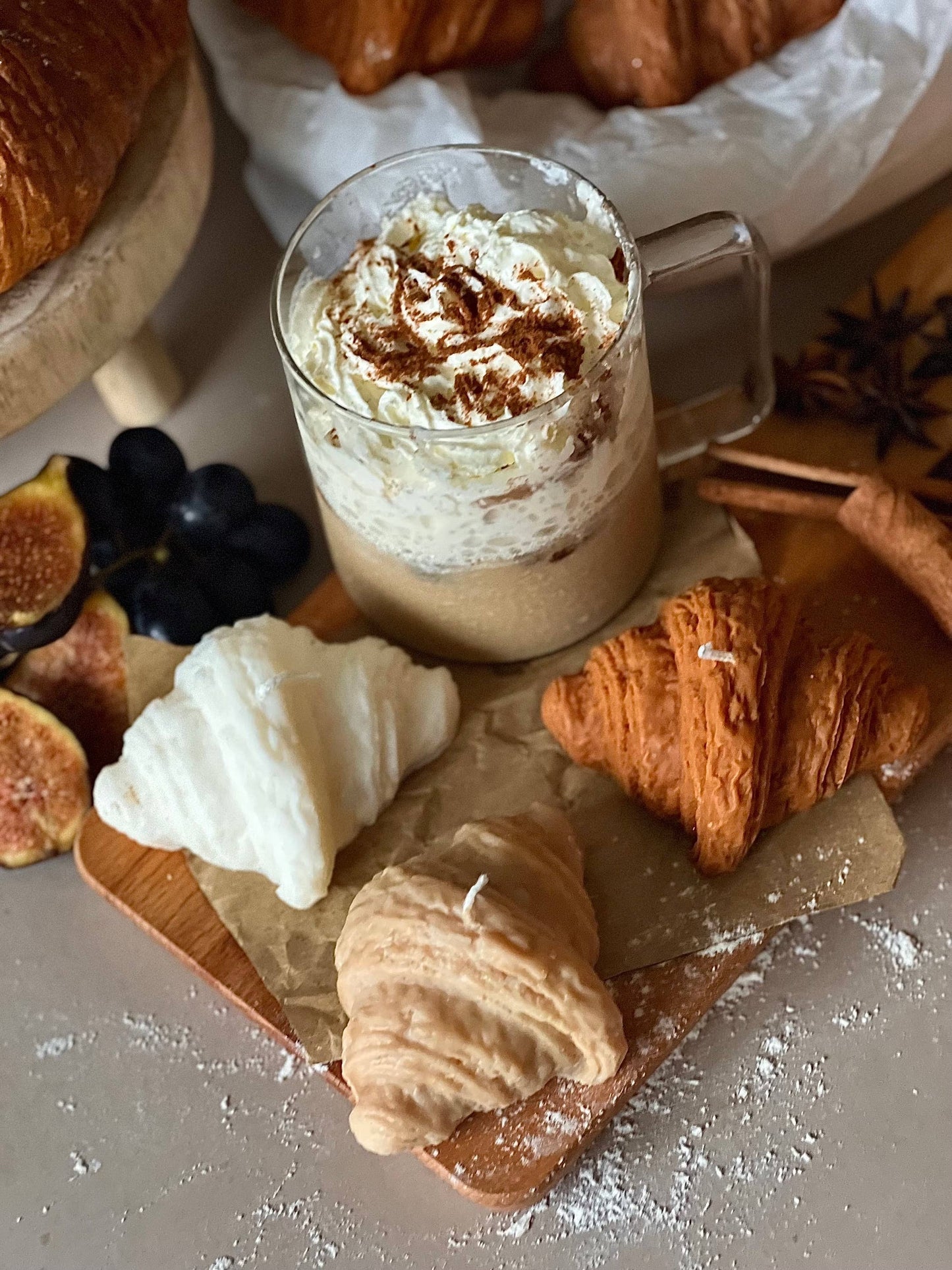 Soy Wax Croissant Candle|Bakery candle|Breakfast candle: Light Brown / Cheese Cake